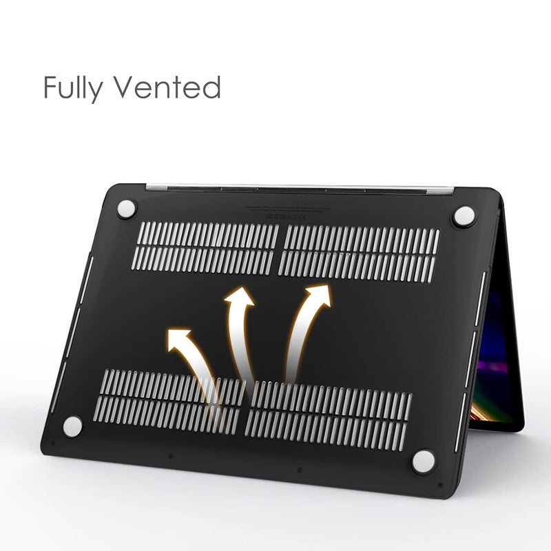 Saco غطاء حقيبة ساسو لماك بوك متوافق مع ماك بوك برو 16 بوصة 2020 2019 إصدار A2141 مع شريط اللمس وTouch ID، غلاف صلب بلاستيكي واقي - أسود كريستالي - Image 4