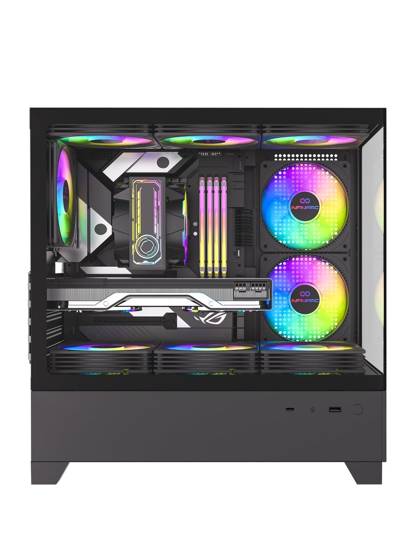 MINI Cube Gaming PC With Intel Core i5-14400F Processor/ 16GB RAM DDR5/1TB SSD/Nivida GeForce RTX4060 Graphics/Black