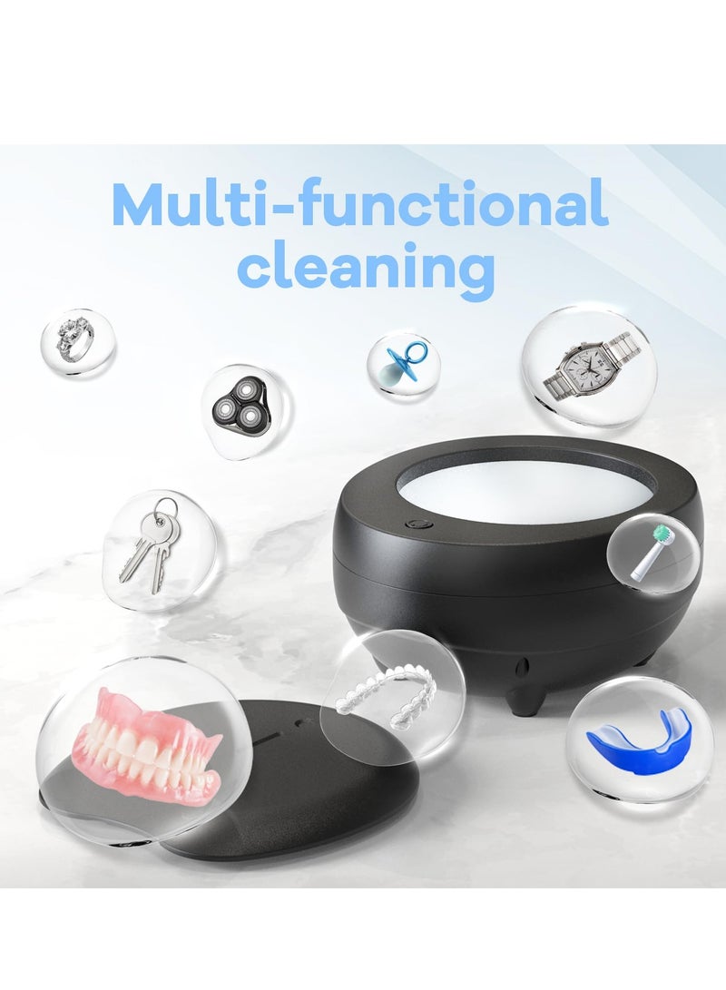 Ultrasonic Retainer Cleaner for Dentures, Mouth Guard,48kHz Professional Dental Ultrasonic Jewelry Cleaner, (11.5oz) 340ml Sonic Cleaning Machine for Ring, Dental Appliance - Image 5
