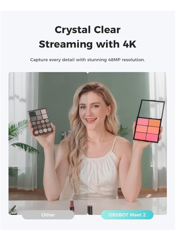 OBSBOT Meet 2 -4K Webcam for PC, Mini in Size, Mighty in Sight - Image 2