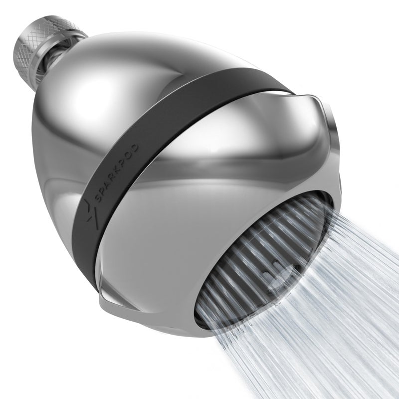 SparkPod 3Inch Extreme High Pressure Shower Heads Pressure Boosting with Rain Massage Pulsating Mode Powerful WaterSaving Showerhead 25 GPM Fixed Shower Head Polished Chrome