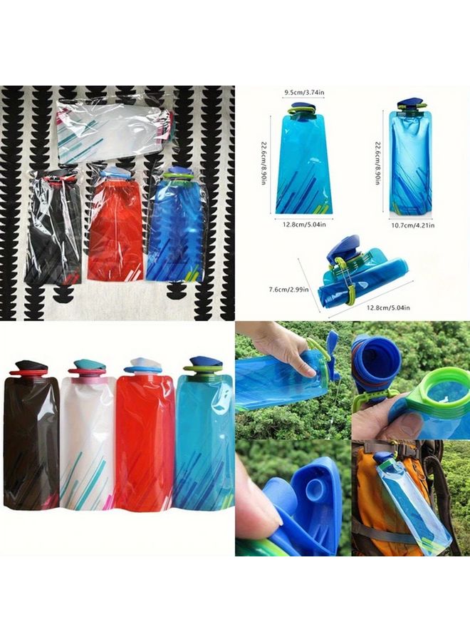 White 23.67oz Ultra Light Foldable Sports Water Bottle for Hiking Camping - Image 1