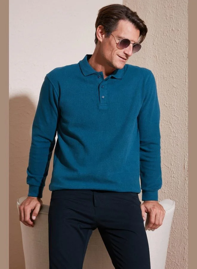 Buratti  Buratti Cotton Blend Regular Fit Polo Shirt Men's POLO SWEATER 456223 for Men | Best Price UAE