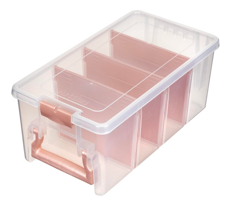 ArtBin Semi Satchel Portable Craft Organizer with 3 Dividers - Clear Plastic Storage Case for Art & Craft Supplies - Image 1