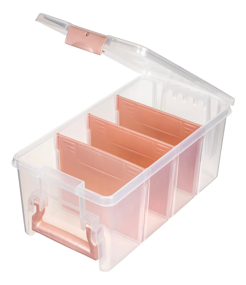 ArtBin Semi Satchel Portable Craft Organizer with 3 Dividers - Clear Plastic Storage Case for Art & Craft Supplies - Image 2