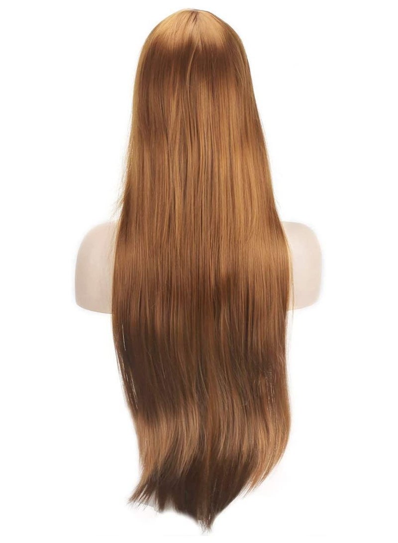 إستيل شعر مستعار 32 بوصة 80 سم طويل مستقيم أنيمي أزياء المرأة تأثيري باروكة شعر مستعار للحفلات مع غطاء شعر مستعار مجاني بني - Image 5
