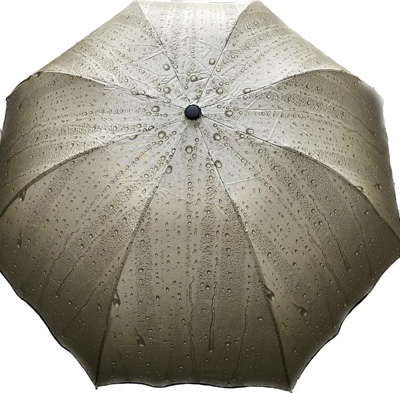 اليفن ماركت Eleven Market Marlux Wind Resistant Water Droplet Khaki Color Women's Umbrella