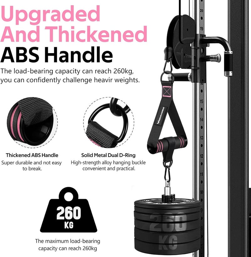 RENRANRING Gym Exercise Handles, Replacement Handle Attachments for Cable Machine Pulleys, Resistance Band and Strength Trainer, Pull Down Workout Accessories, Home Gym Add On Equipment - Image 3