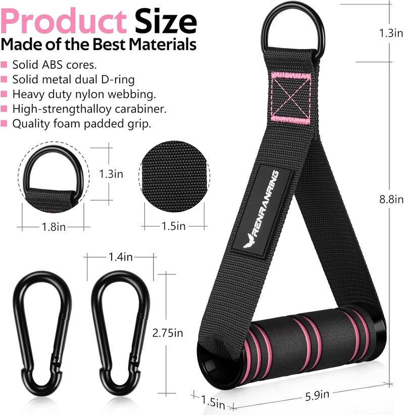 RENRANRING Gym Exercise Handles, Replacement Handle Attachments for Cable Machine Pulleys, Resistance Band and Strength Trainer, Pull Down Workout Accessories, Home Gym Add On Equipment - Image 2