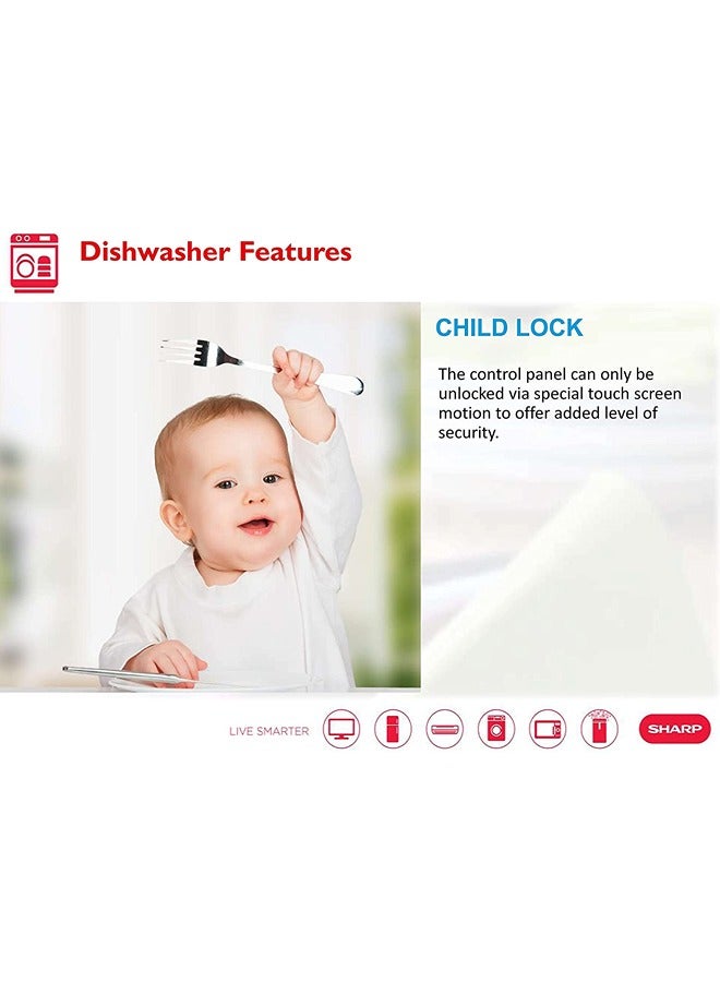 شارب غسالة أطباق مزودة ب 12 طريقة لغسيل الأطباق 3080 L QW-MB612-SS3 فضي - Image 3