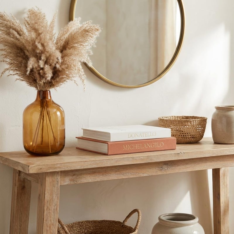 Fveuc Aesthetic Faux Books for Home Decor (Set of 2) - Decorative Book Boxes with Hidden Storage - Ideal for Coffee Table, Living Room, Entryway & Bookshelf - Beige/Terracotta Linen - Image 3