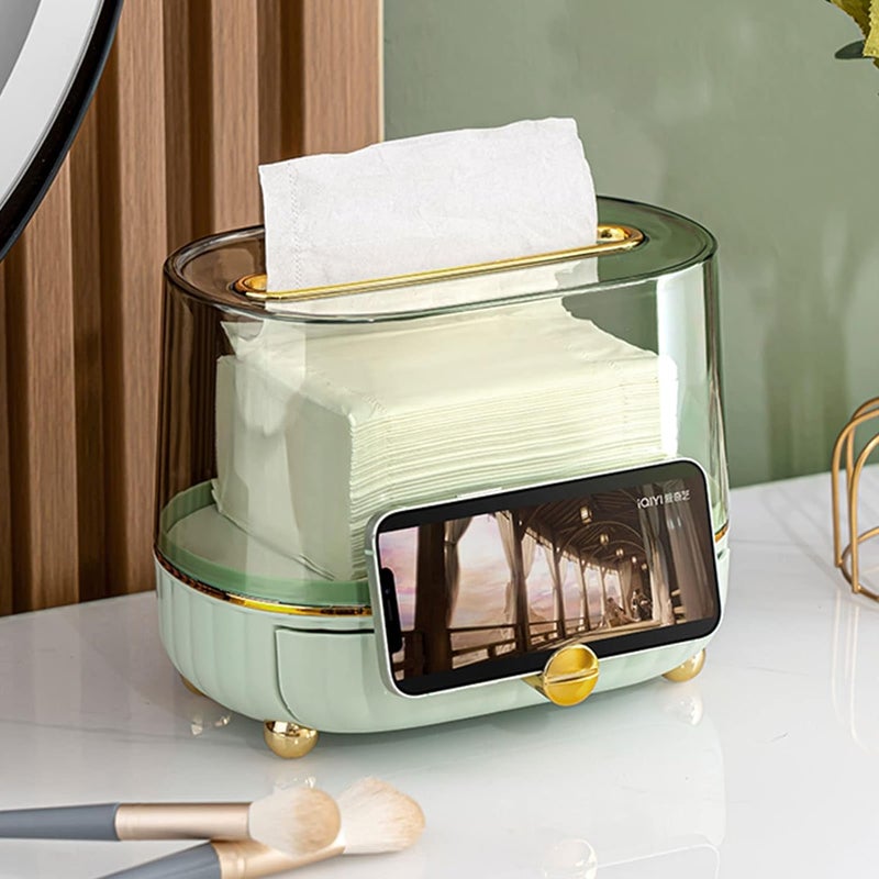 MAPPLE CREATIONDesktop Tissue Box Clear Tissue Cover Facial Pogo Tissue Case Container Clear Napkin Organizer Nightstand Tissue Organizer Countertops Tissues Container Drawer - Image 4