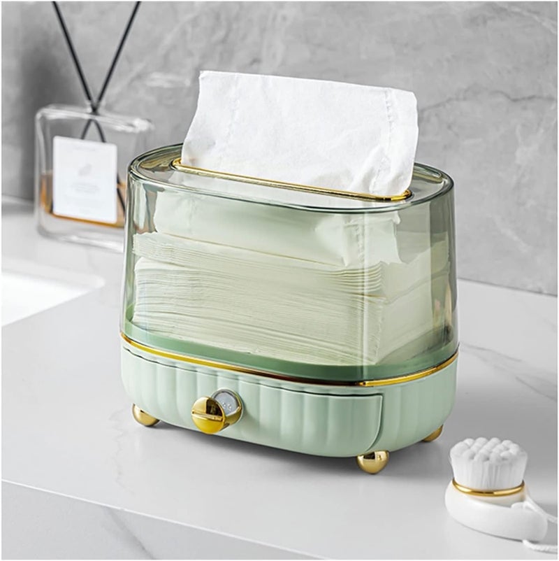 MAPPLE CREATIONDesktop Tissue Box Clear Tissue Cover Facial Pogo Tissue Case Container Clear Napkin Organizer Nightstand Tissue Organizer Countertops Tissues Container Drawer - Image 1