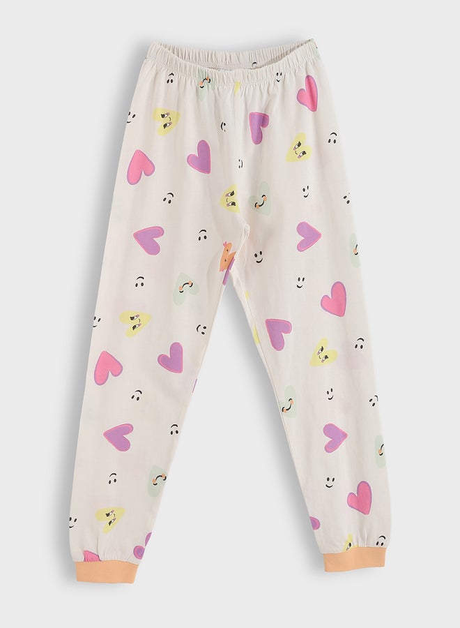 ال سي وايكيكي طقم بيجاما بناتي بياقة دائرية - Image 3