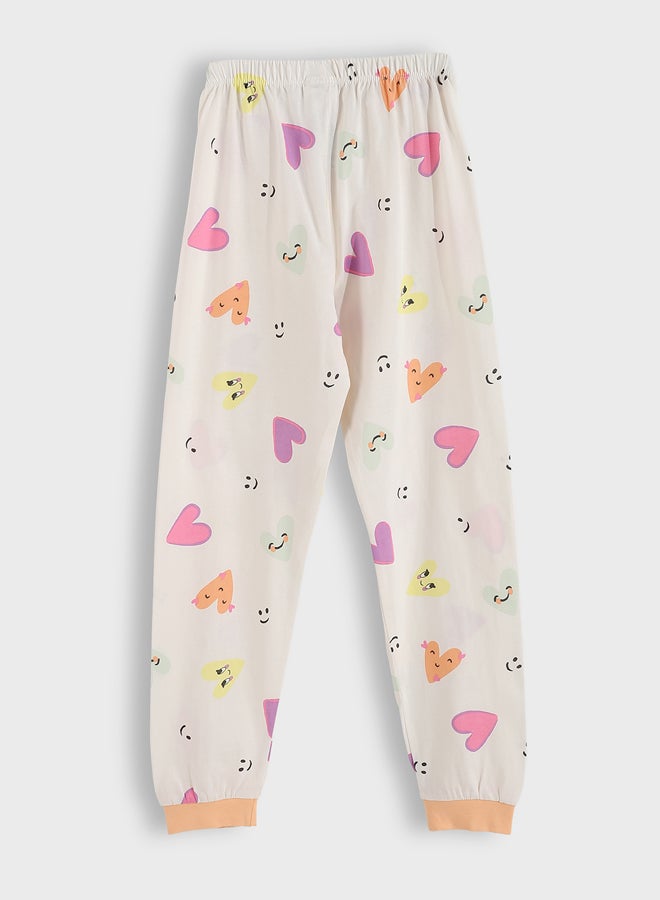 ال سي وايكيكي طقم بيجاما بناتي بياقة دائرية - Image 5