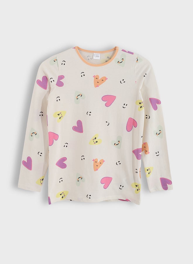 ال سي وايكيكي طقم بيجاما بناتي بياقة دائرية - Image 2