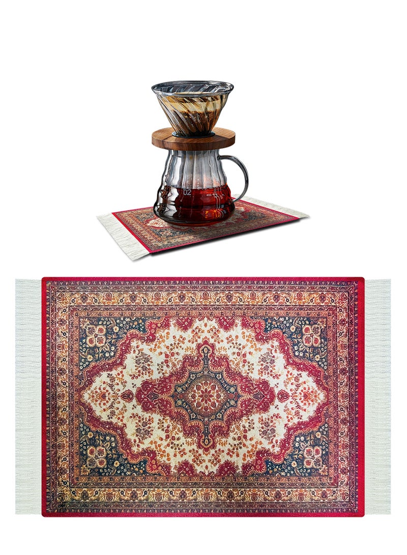 Captaintech 1pcs Coffee Mat Coffee Cup Mat Coffee Mug Mat Table Mat Mouse Pad Paitianle Mouse Pads for Wireless Mouse Oriental Carpet Mouse Mat Computer Mousepad for Table Decor - Image 1