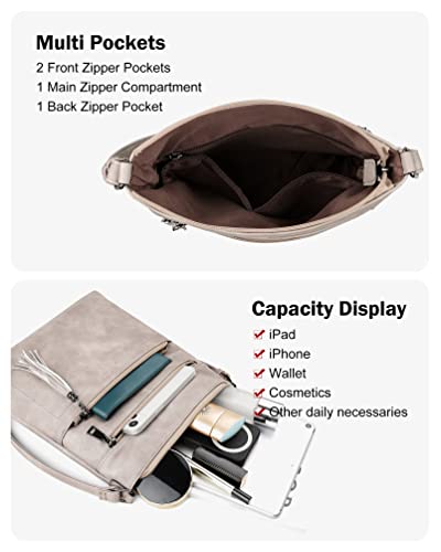 MASINTOR Crossbody Purses for Women, Multi Pocket Casual Crossbody Bag, Adjustable Strap Shoulder Bag with Tassel - Image 3