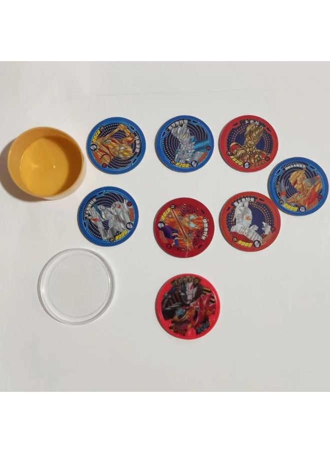 null - Ultraman Hero Battle Ace Boxed Exquisite Plastic Round Waterproof Thickened Card Children's Game Card Toy-Color:Deluxe Ultraman Round Card [18 Small Boxes]] - Image 1