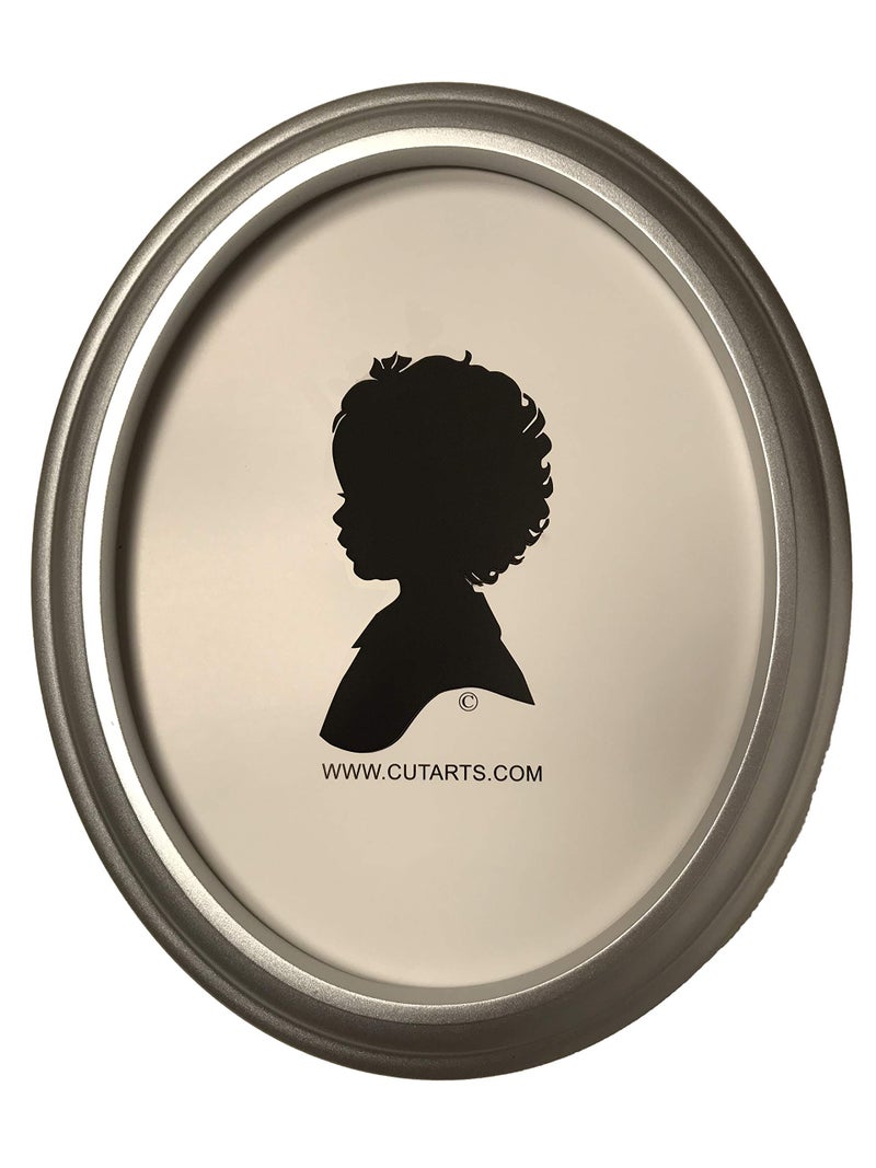 CUT ARTS Silver Wood Oval 8x10 Picture Frame - Image 1