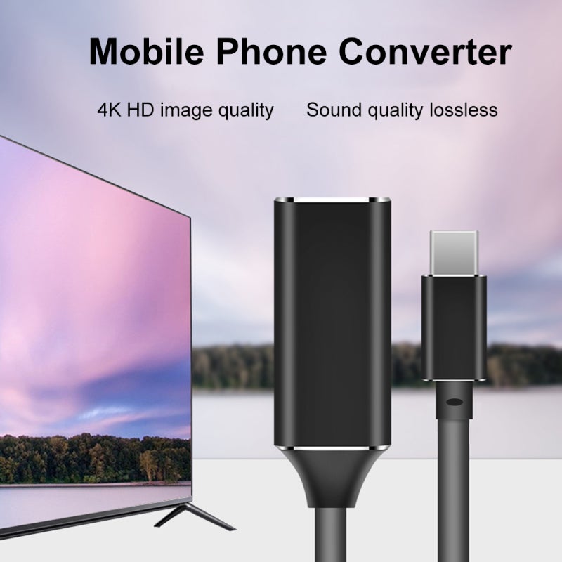 محول كابل USB Type-C إلى HD 4K 30Hz محول فيديو USB 3.1 إلى HD من أنثى USB C إلى أنثى HD لأجهزة المحمول والهاتف الذكي لشاشات HDTV والمنشور والمشغلات - Image 4