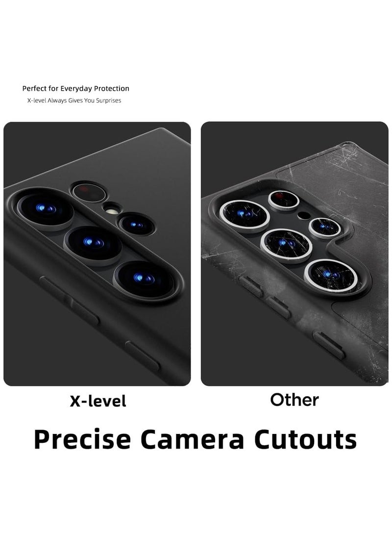 إكس ليفيل حافظة X-level لهاتف Samsung Galaxy S24 Ultra مقاس نحيف للغاية ورفيعة للغاية من مادة TPU [سلسلة Guardian] غطاء خلفي للهاتف S24 Ultra خفيف وواقي بطبقة نهائية غير لامعة ومضادة للصدمات - أسود - Image 5