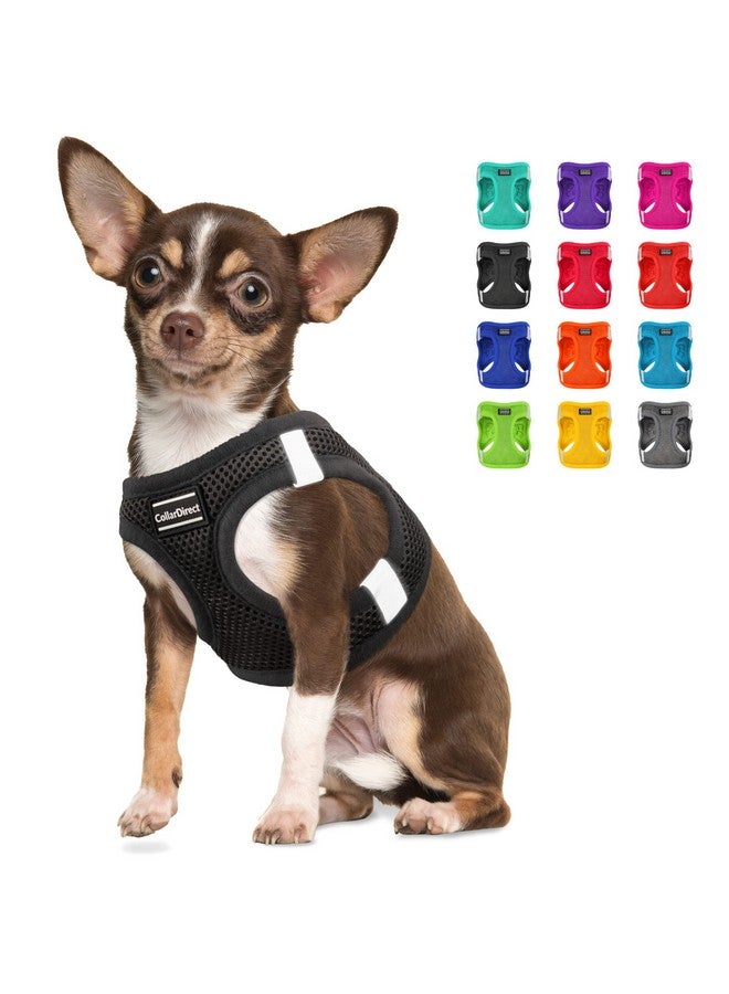 CollarDirect Step-in Reflective Dog Harness - Any Weather Air Mesh for Small and Medium Dogs Easy to Put On and Off (Size XS, Black) - Image 1