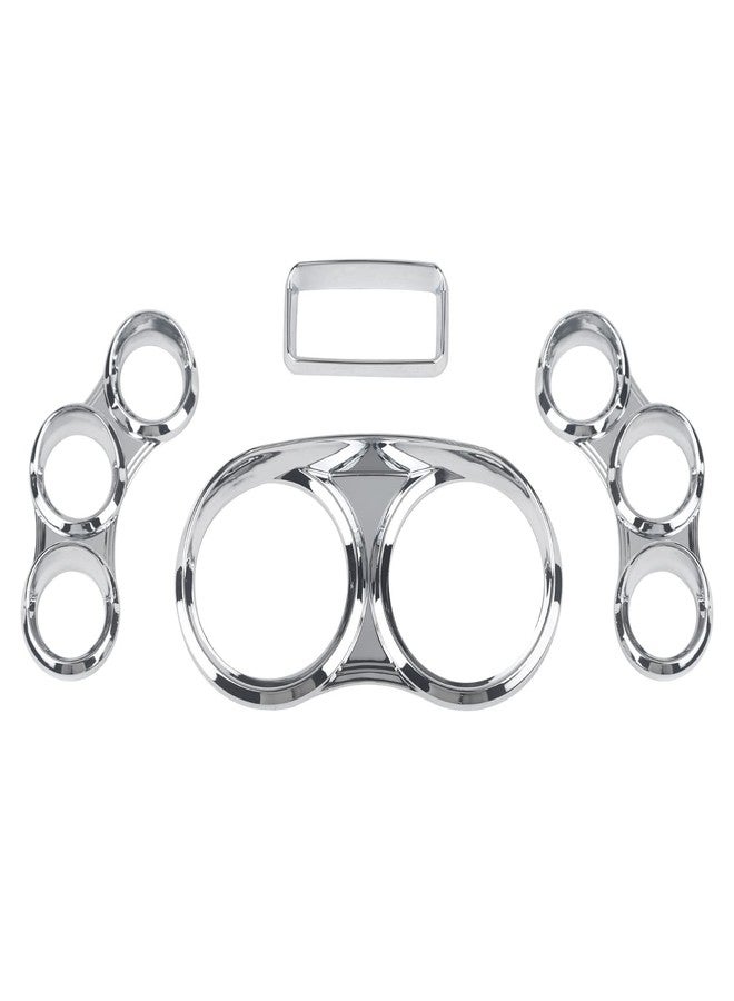 VASTAUTO Instrument Dash Cover Kit Compatible with 2006-2022 Peterbilt 379 384 386 387 388 389 Center Gauge Cover (Chrome) - Image 1