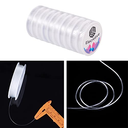 EEE ELECRELIVE Elecrelive 10 Rolls 0.6mm Clear Elastic Bracelet String Stretchy Beading Crystal Thread Elastic Bead Cord 114 Yards for DIY Necklace Jewelry Making 8m/roll - Image 4