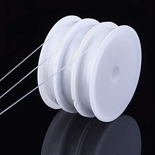 EEE ELECRELIVE Elecrelive 10 Rolls 0.6mm Clear Elastic Bracelet String Stretchy Beading Crystal Thread Elastic Bead Cord 114 Yards for DIY Necklace Jewelry Making 8m/roll - Image 2