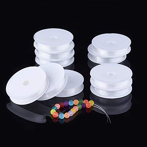 EEE ELECRELIVE Elecrelive 10 Rolls 0.6mm Clear Elastic Bracelet String Stretchy Beading Crystal Thread Elastic Bead Cord 114 Yards for DIY Necklace Jewelry Making 8m/roll - Image 5