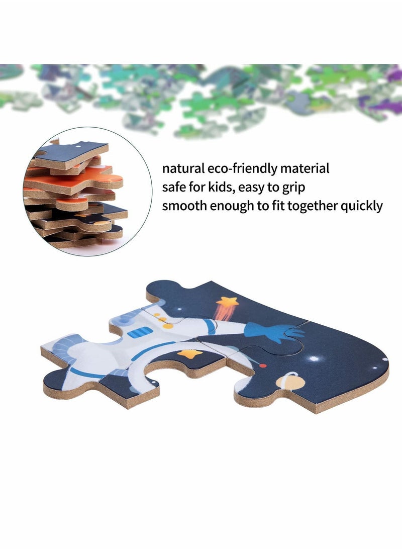 Y&D Astronaut Puzzles for 3 4 5 6 Year Olds, 5-in-1 Dinosaur Jigsaw with Iron Box Storage, Toys Gifts Boys, Girls, Kids and Children (Astronaut Jigsaw)  - Image 5