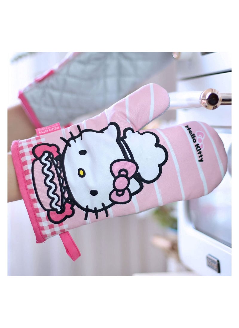 chefmade - 2Pcs Hello Kitty Oven Mitts Heat Resistant Kitchen Gloves - Image 1