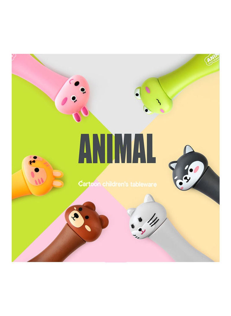 إسكدنيا 2-Piece Toddler Utensils Spoon And Folk Set With Travel Case Yellow 17.5x3x8cm - Image 4