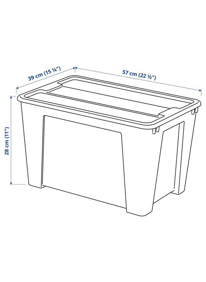 Zaboon Box With Lid, Transparent, 57X39X28 Cm/45 L - Image 4