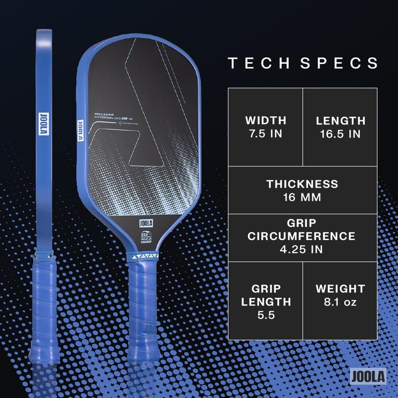 JOOLA Hyperion 16mm Carbon Fiber Pickleball Paddle - CAS Surface Technology - Control & Power Paddle for Faster Swings - USAP Approved - Aero Curve Design - Feel-Tec Pure Grip - NFC Chip Enabled - Image 2