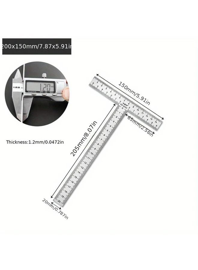 Stainless Steel T Shaped Ruler 90x80mm 90 Degree Right Angle Thickened Scale Professional Engineering Tool - Image 5