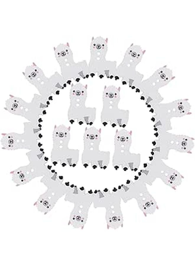 Cute Cartoon Alpaca Wooden Buttons 100Pcs For DIY Sewing Crafts Clothing Hats - Image 1