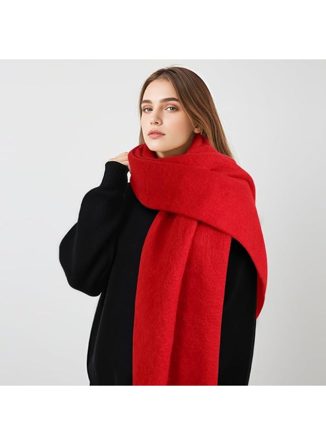 وشاح موهير شتوي للنساء بلون نقي، وشاح شتوي دافئ للنساء والرجال، شعور ناعم وفاخر كالكشمير - Image 4