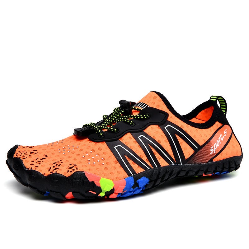 Foreign Trade Cross-border Couple Outdoor Tracing Shoes Mens and Womens Wading Shoes Large Size Trade New Five-finger Outdoor Swimming Shoes Beach Orange