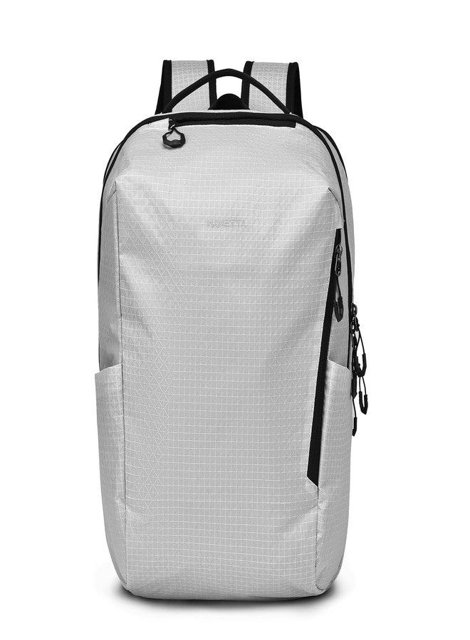 MANETTA Laptop Backpack for Men Women, White College Backpack with Water-proof Fabric and Zipper, Lightweight Medium Capacity Bag Daypack for Work Leisure Daily Use - Image 1