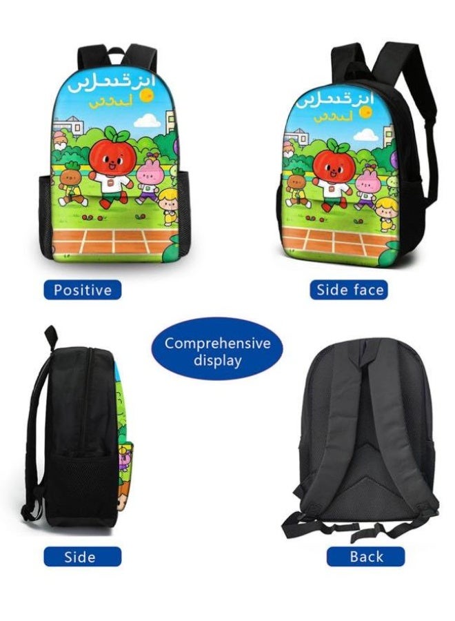 Cartoon three-piece schoolbag with front pocket - 839 - Image 3