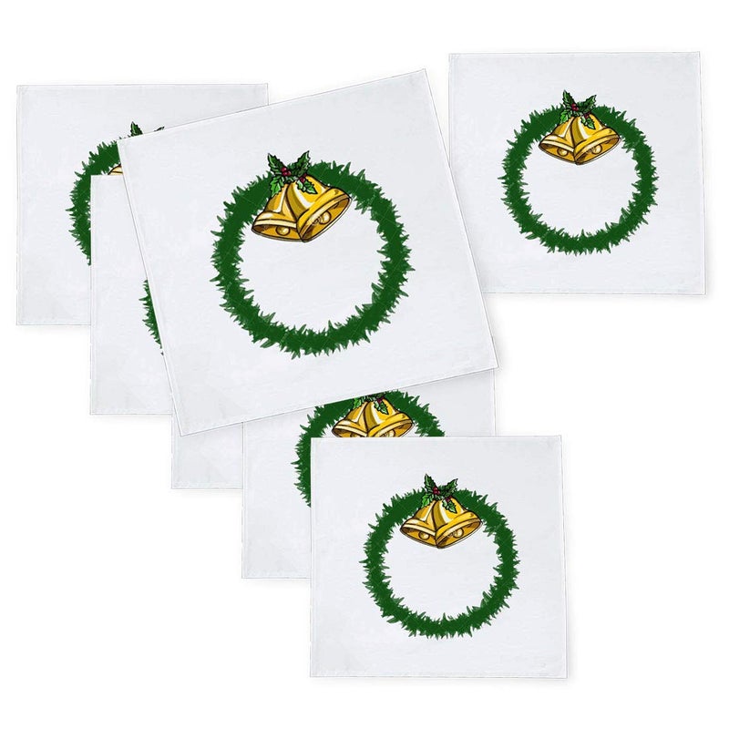 Khakee مناديل طاولة حرير تافتا بموضوع عيد الميلاد 6 قطع 10x10 لتزيين عيد الميلاد زينة عيد الميلاد هدية عيد الميلاد npxmas246P - Image 1