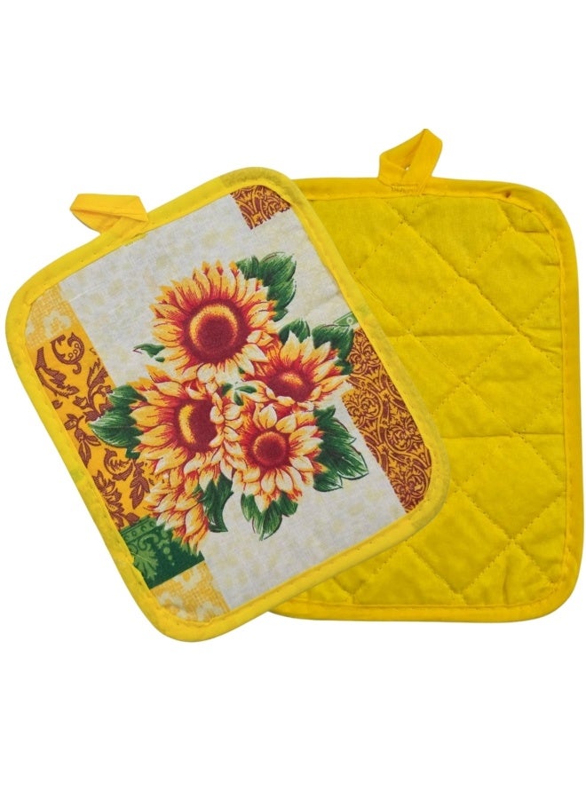 مساكات قماش للمطبخ 2 قطعة عازلة للحرارة العالية ومقاومة للسخونة – حامل أواني وأطباق ساخنة وصواني الفرن – واقيات يد قماشية آمنة لحمل القدور والطواجن – مساكات مطبخ عملية ومتعددة الاستخدامات للحماية من الحروق أثناء الطهي والتقديم اليومي في المطبخ20x17 سم - Image 2