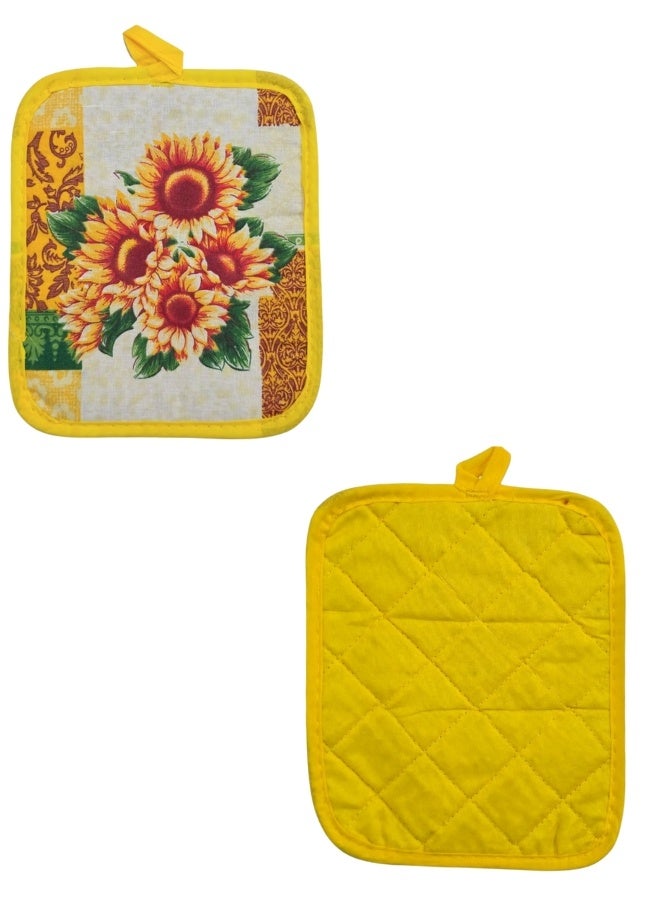 مساكات قماش للمطبخ 2 قطعة عازلة للحرارة العالية ومقاومة للسخونة – حامل أواني وأطباق ساخنة وصواني الفرن – واقيات يد قماشية آمنة لحمل القدور والطواجن – مساكات مطبخ عملية ومتعددة الاستخدامات للحماية من الحروق أثناء الطهي والتقديم اليومي في المطبخ20x17 سم - Image 3