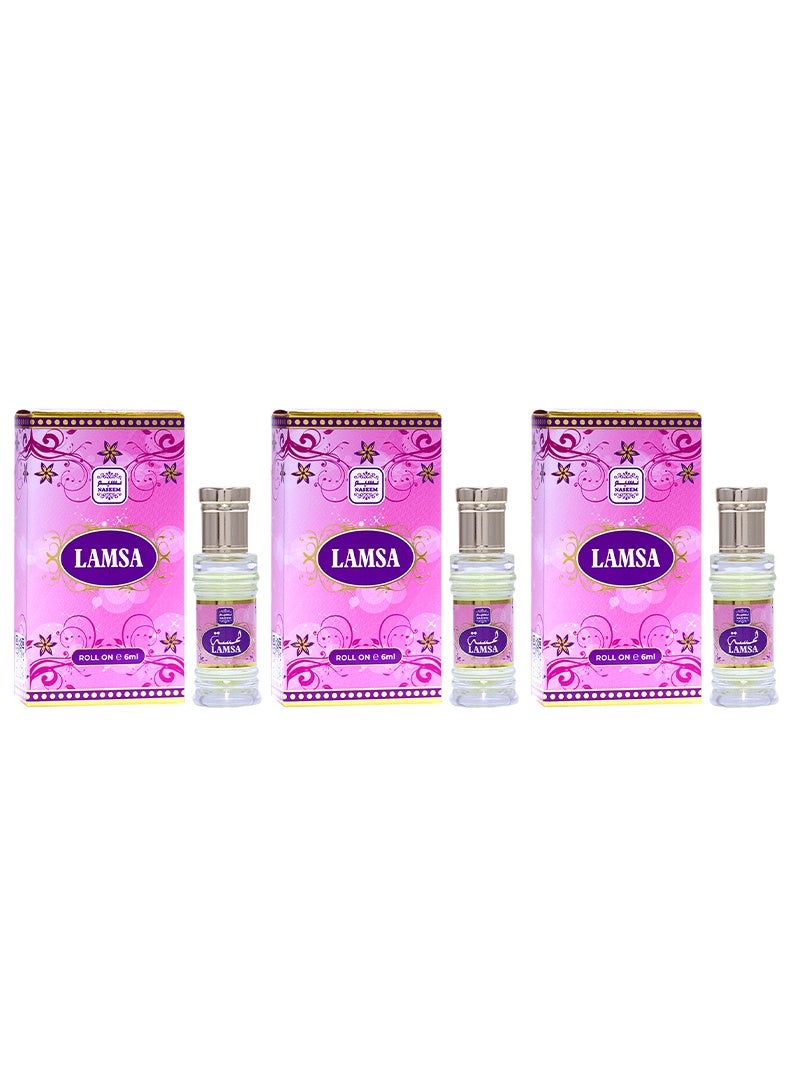 Lamsa Perfume Oil Roll-On for Men & Women - 6ml (Pack of 3)