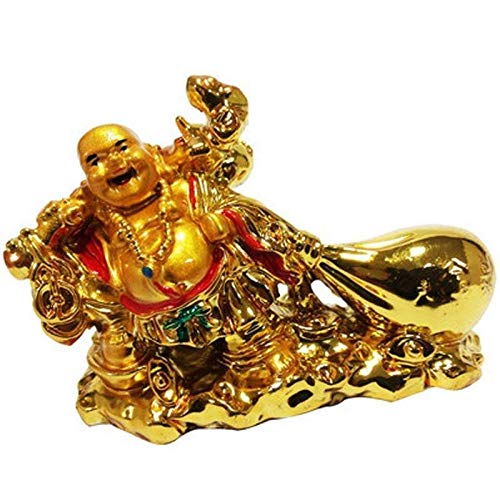 GJ Laughing Buddha Drag The Money potli Showpiece - 10 cm - Image 1