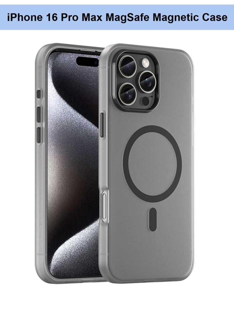 Abania iPhone 16 Pro Max Case with MagSafe, Translucent Matte Black, Slim Military-Grade Shockproof, Anti-Yellow Anti-Fingerprint iPhone 16 Pro Max Cover Compatible with MagSafe Accessories - Image 1