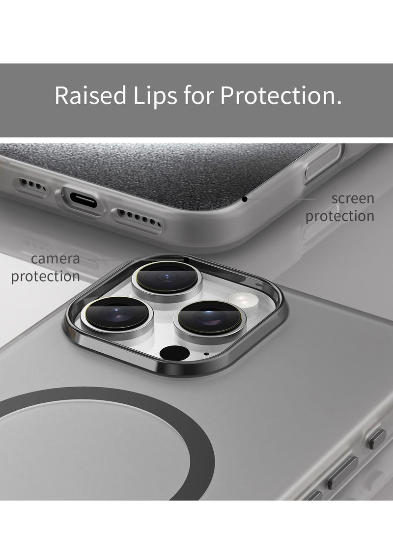 Abania iPhone 16 Pro Max Case with MagSafe, Translucent Matte Black, Slim Military-Grade Shockproof, Anti-Yellow Anti-Fingerprint iPhone 16 Pro Max Cover Compatible with MagSafe Accessories - Image 5