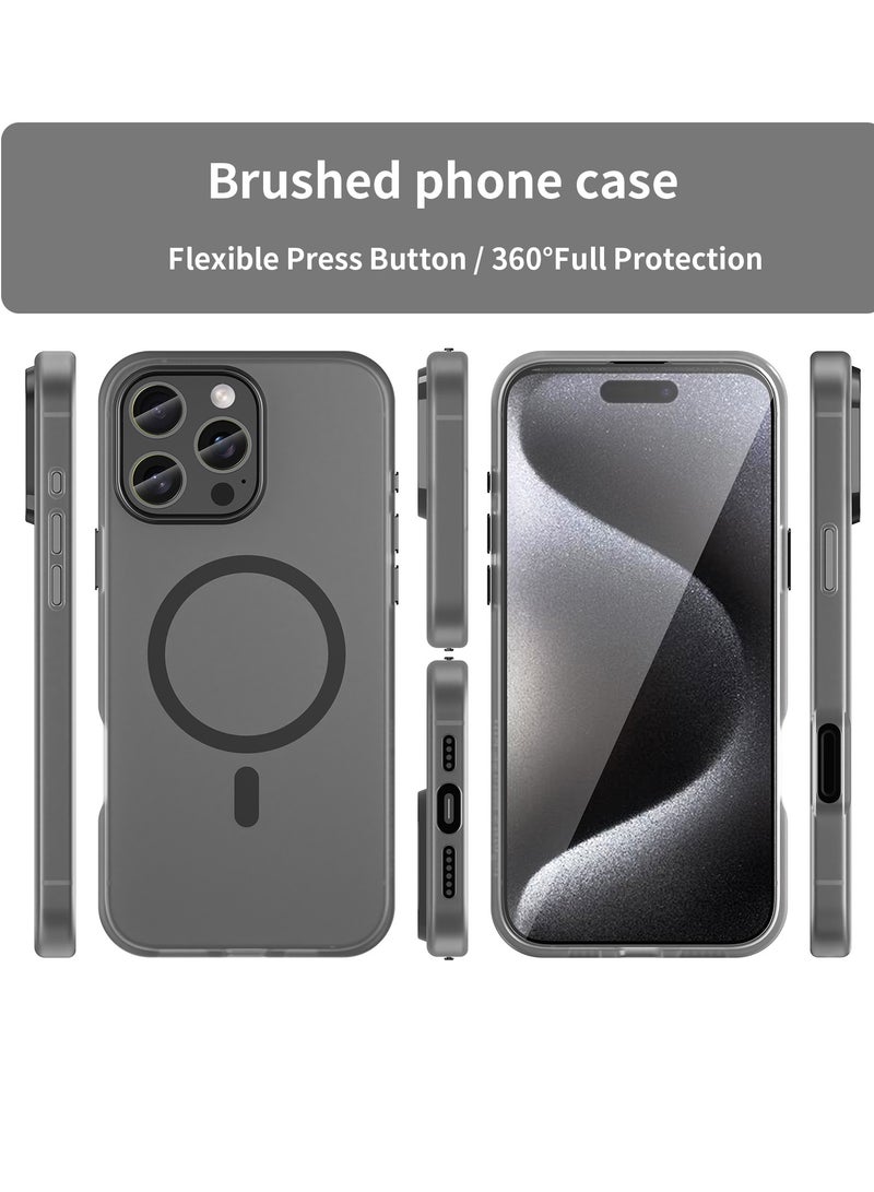 Abania iPhone 16 Pro Max Case with MagSafe, Translucent Matte Black, Slim Military-Grade Shockproof, Anti-Yellow Anti-Fingerprint iPhone 16 Pro Max Cover Compatible with MagSafe Accessories - Image 2